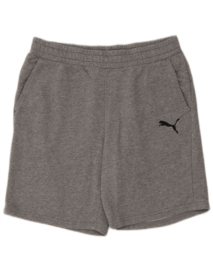 Shorts esportivos masculinos Puma grande algodão manchado cinza