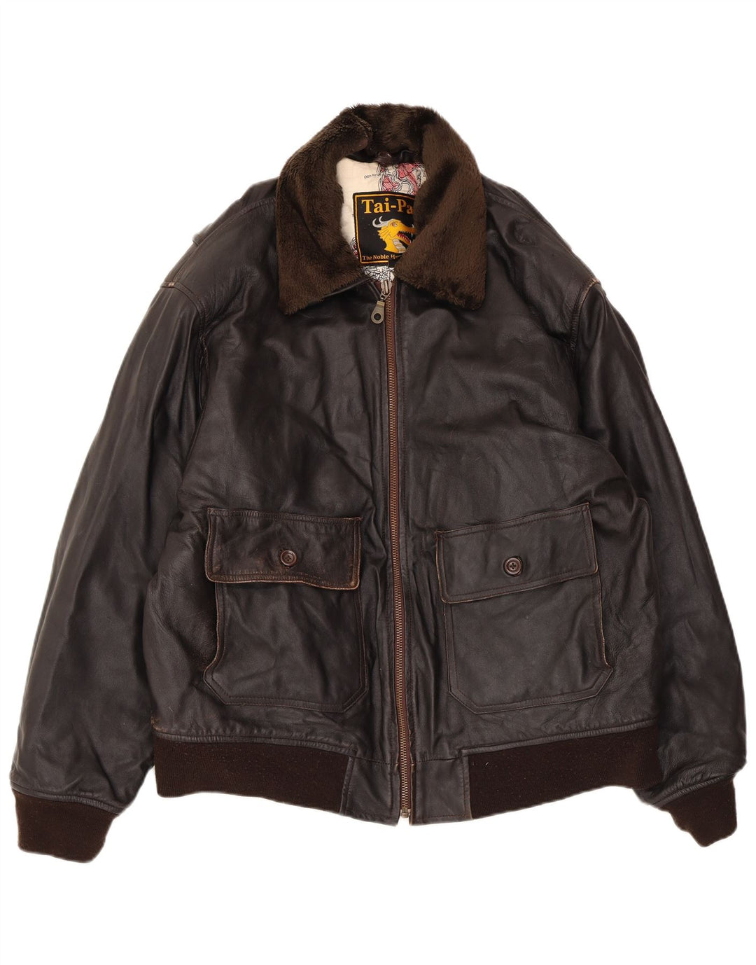 Jaqueta de couro masculina vintage UK 42 XL couro marrom