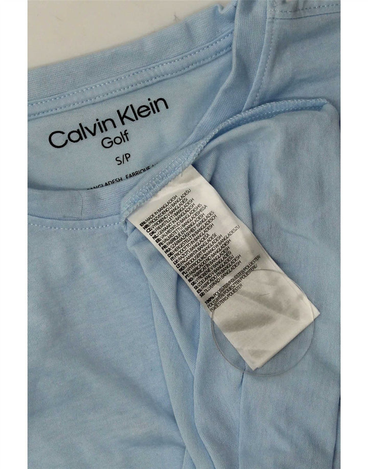 Calvin Klein Camiseta masculina top pequeno azul poliéster