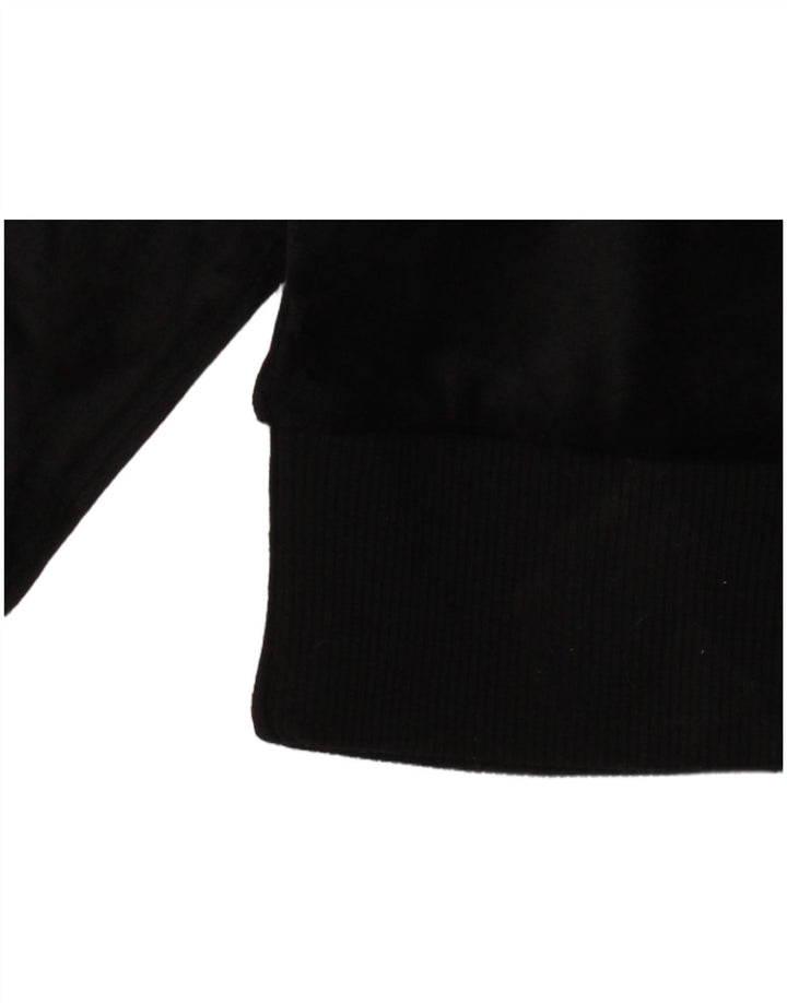 Suéter feminino Ellesse com capuz e zíper de veludo UK 12 poliéster preto médio