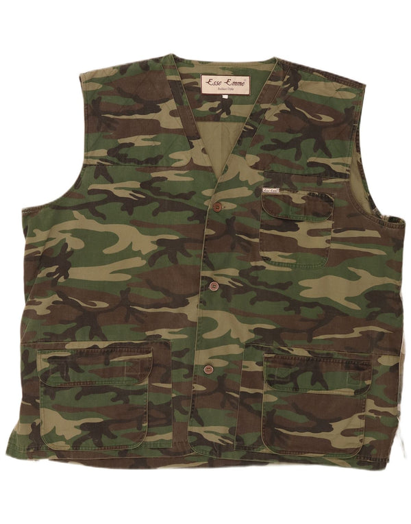 ESSE EMME Colete utilitário masculino UK 44 2XL camuflagem cáqui