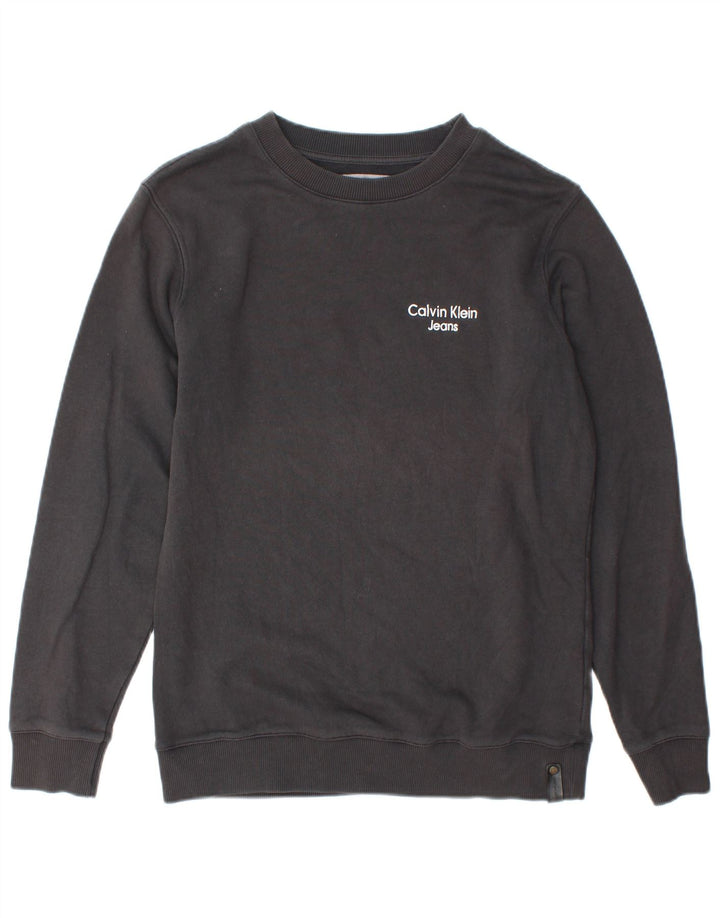 Calvin Klein Jeans Masculino Regular Fit Suéter Pequeno Algodão Cinza