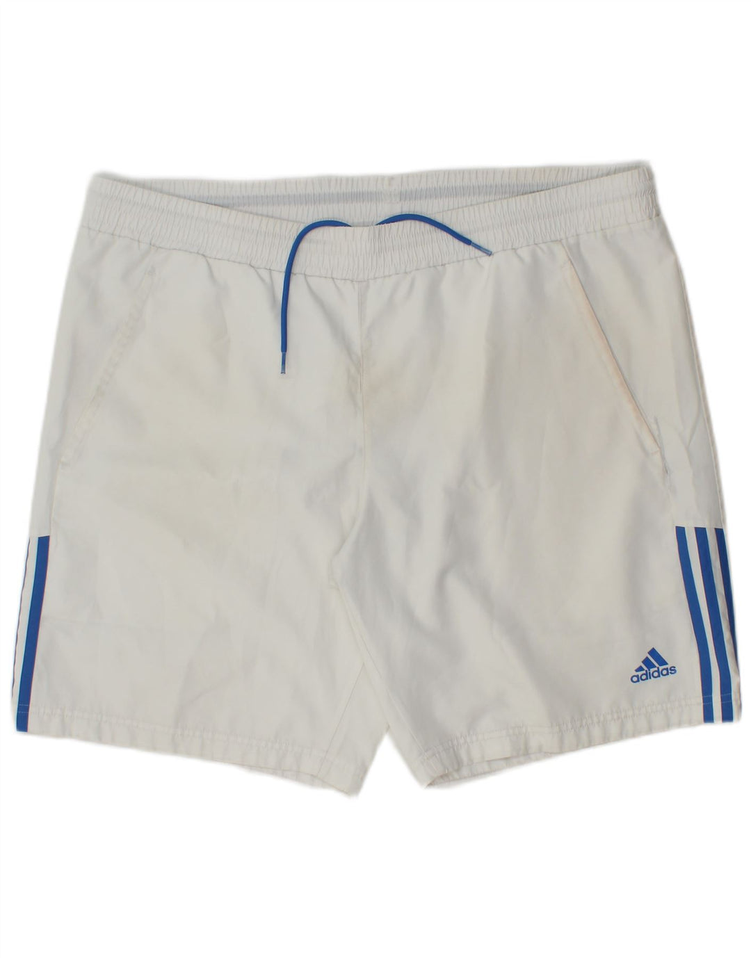 Shorts esportivos masculinos Adidas grande poliéster branco