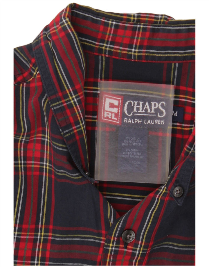 Camisa masculina Chaps Ralph Lauren média azul marinho xadrez algodão