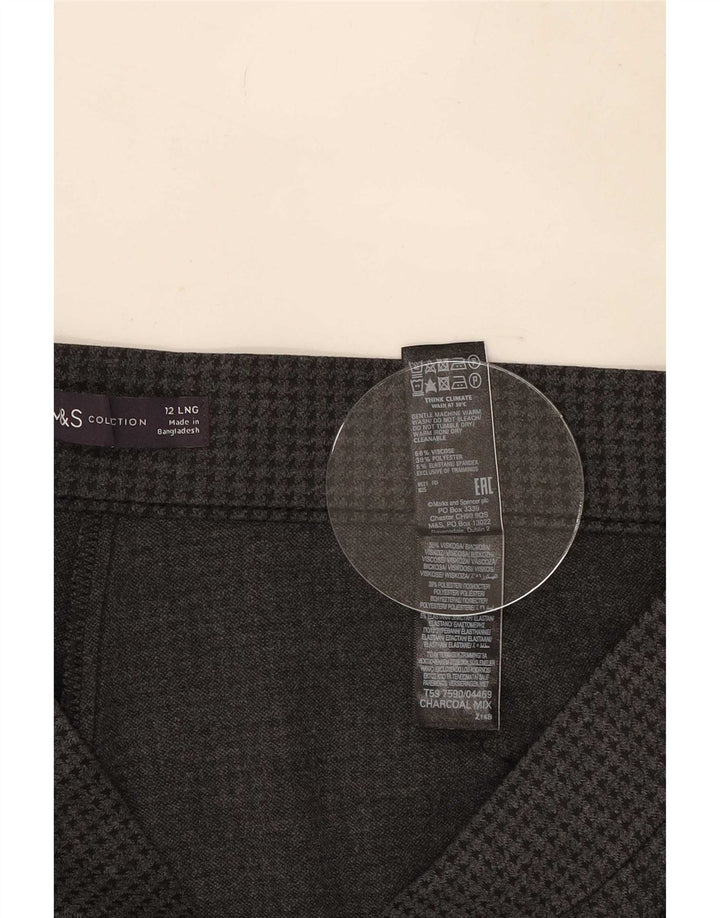 Calça casual feminina Marks & Spencer Reino Unido 12 médio W30 L31 cinza
