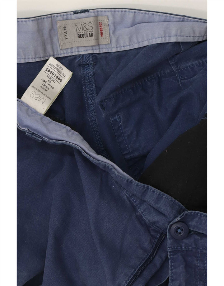 Shorts cargo masculino regular Marks & Spencer W36 grande algodão azul