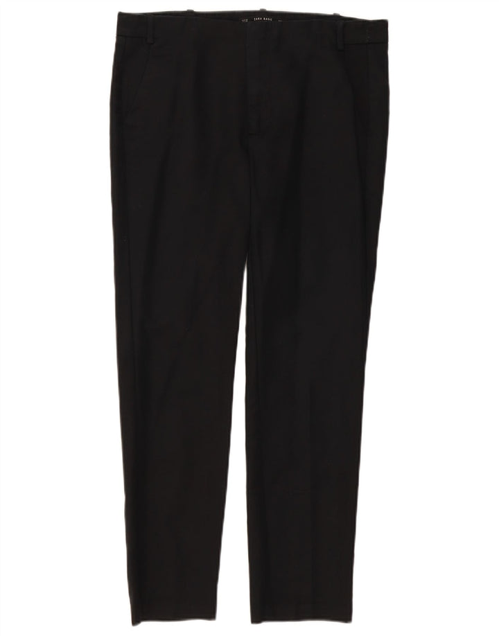 ZARA Calça Chino Feminina Slim EU 38 Pequeno W28 L27 Preta