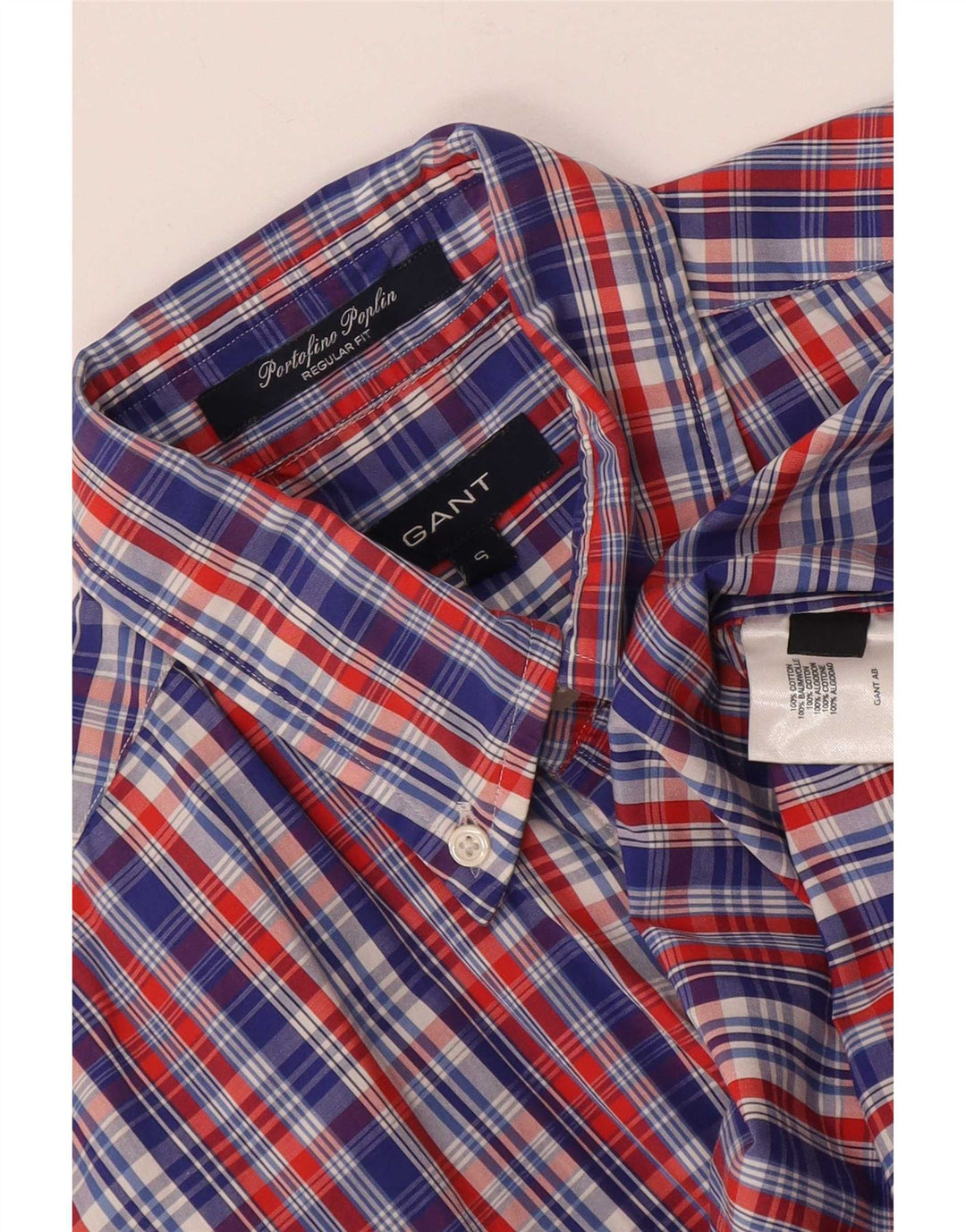 Gant Camisa masculina de manga curta regular fit pequena algodão xadrez multicolorido