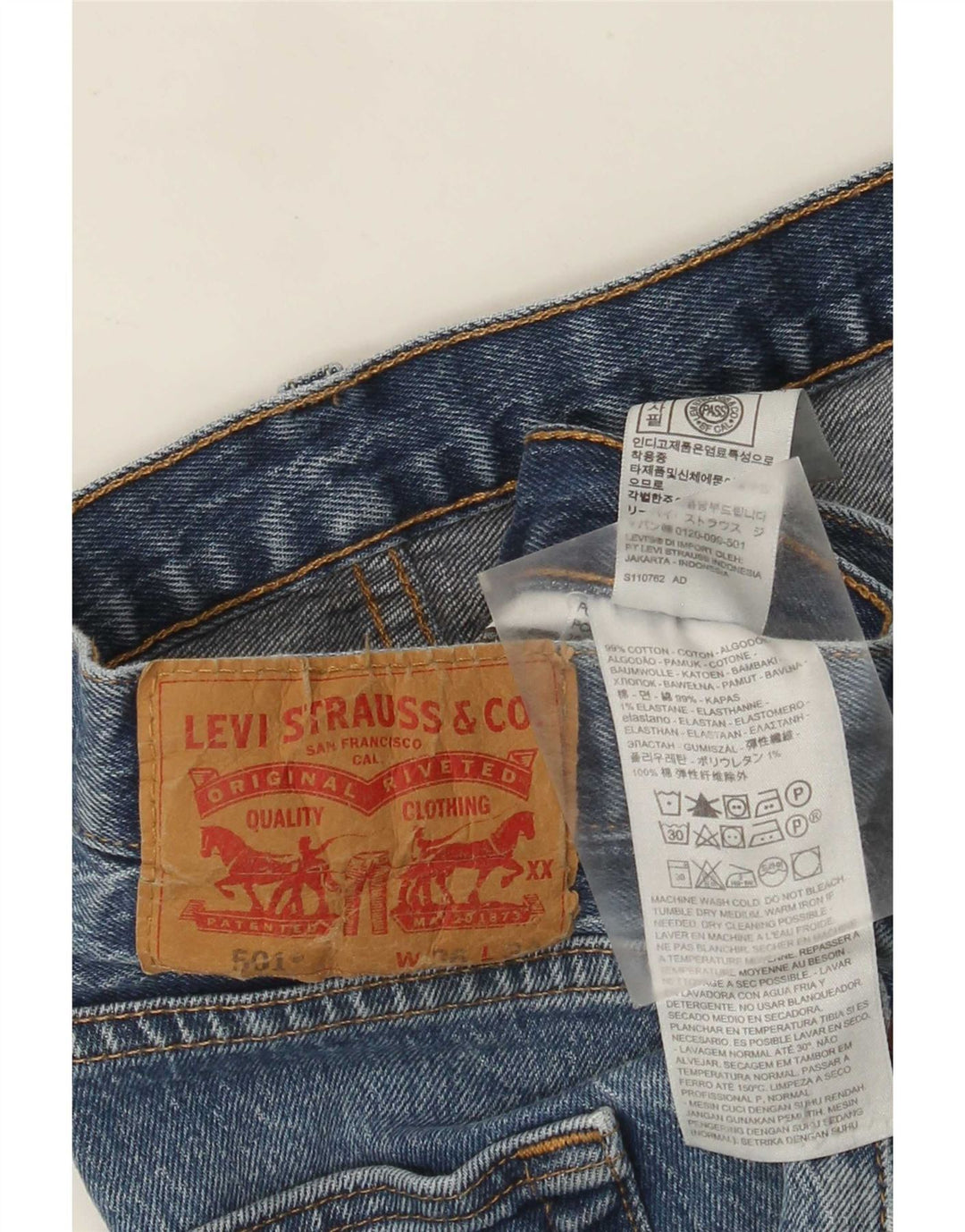 Levi's Masculino 501 Straight Jeans W36 L30 Azul Algodão