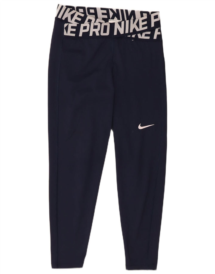 Leggings Nike Feminino Dri Fit Graphic UK 14 Médio Azul Marinho Poliéster