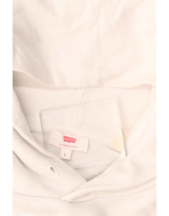 Suéter com capuz gráfico feminino LEVI'S UK 16 grande branco