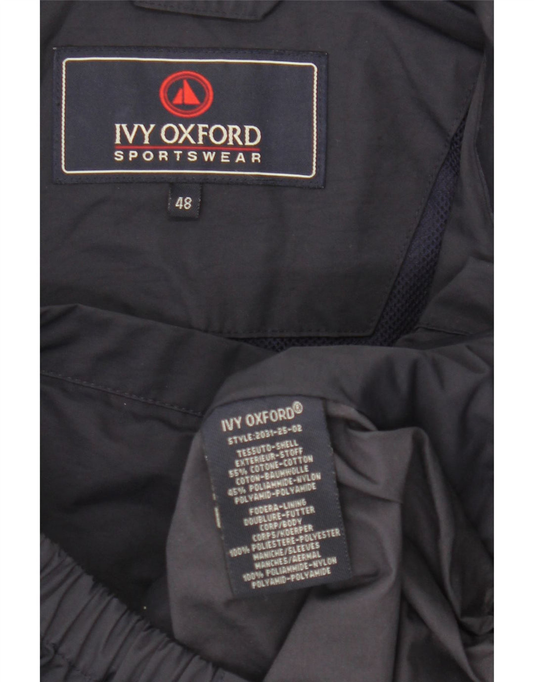 Jaqueta bomber masculina com capuz Ivy Oxford IT 48 algodão azul marinho médio