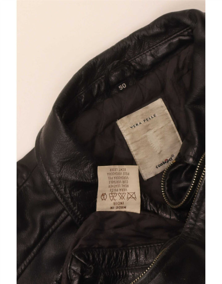 Jaqueta de couro masculina Conbipel IT 50 grande preta