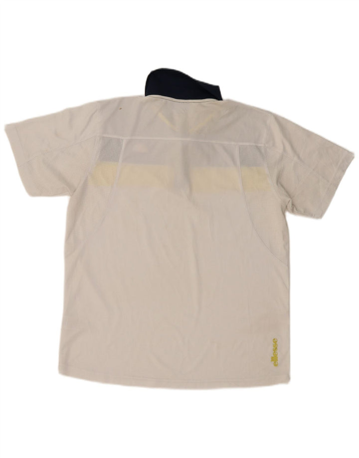 Camisa polo masculina ELLESSE grande poliéster colorblock branco