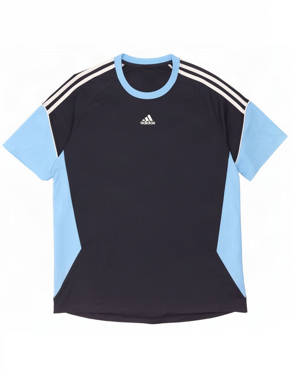 Camiseta masculina Adidas Top UK 46/48 XL azul marinho colorblock poliéster