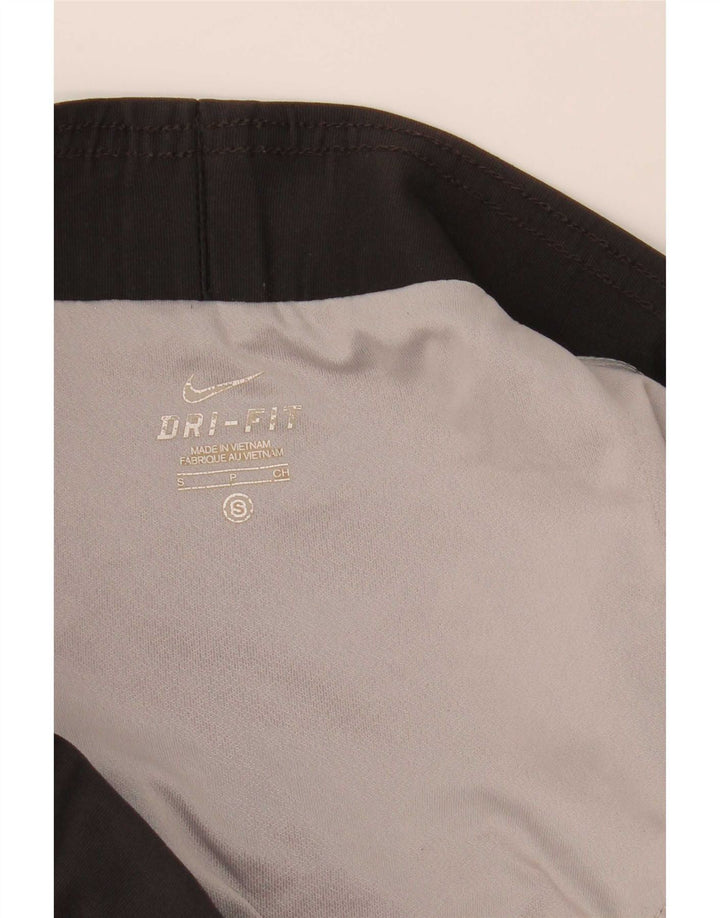 Shorts esportivos femininos Nike UK 10 pequenos pretos manchados