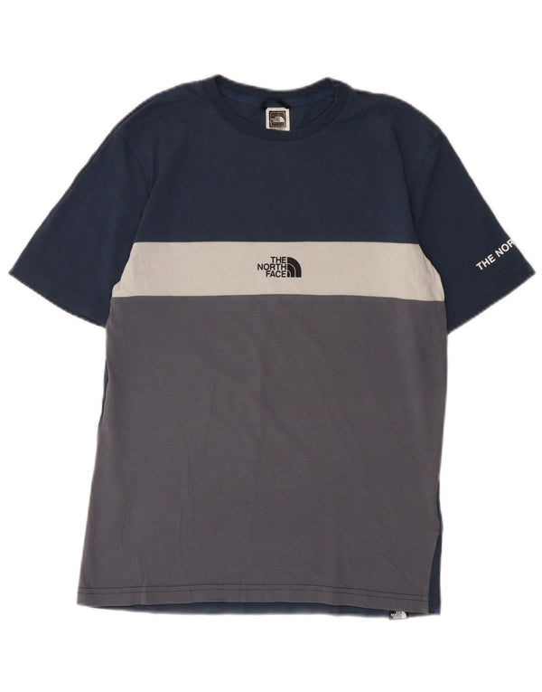 Camiseta gráfica masculina The North Face XS azul marinho algodão colorblock