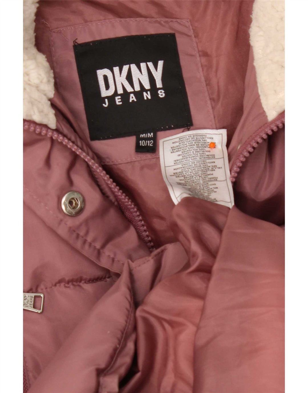 Dkny Casaco acolchoado com capuz para meninas 10-11 anos poliéster rosa médio