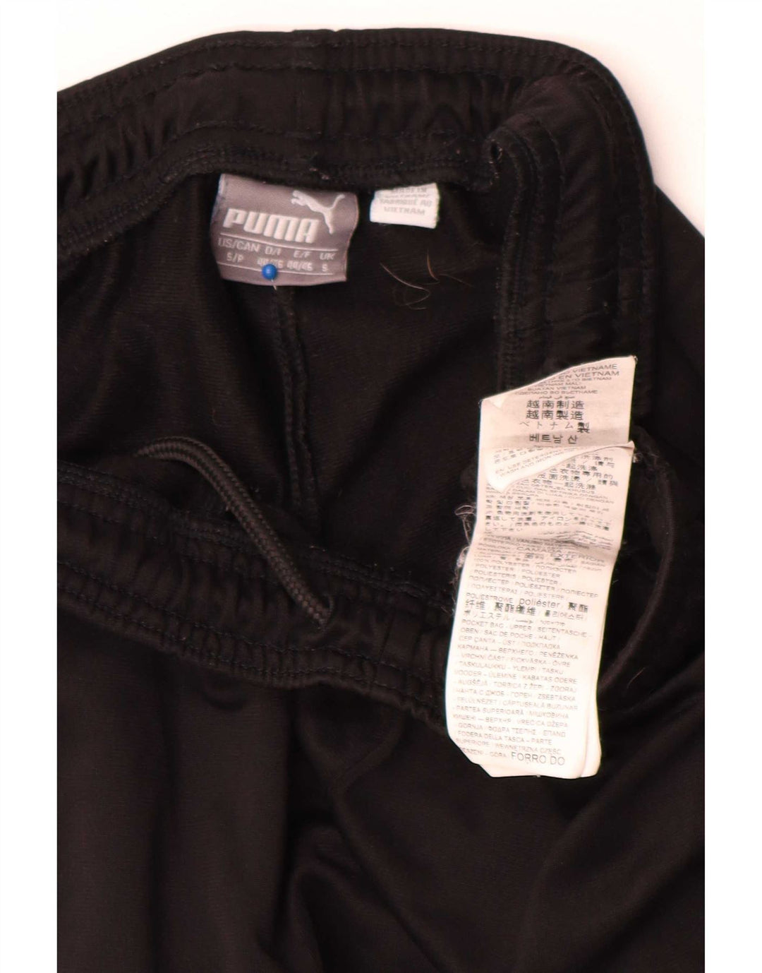 Calça de treino masculina Puma pequena preta poliéster