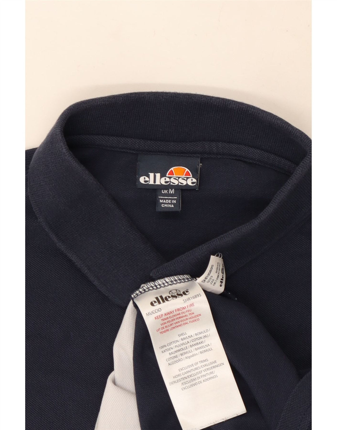 Camisa polo masculina Ellesse médio azul marinho algodão colorblock