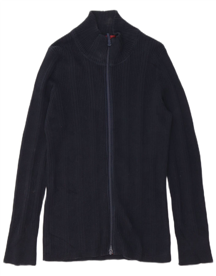 EDDIE BAUER Suéter cardigã masculino grande algodão azul marinho