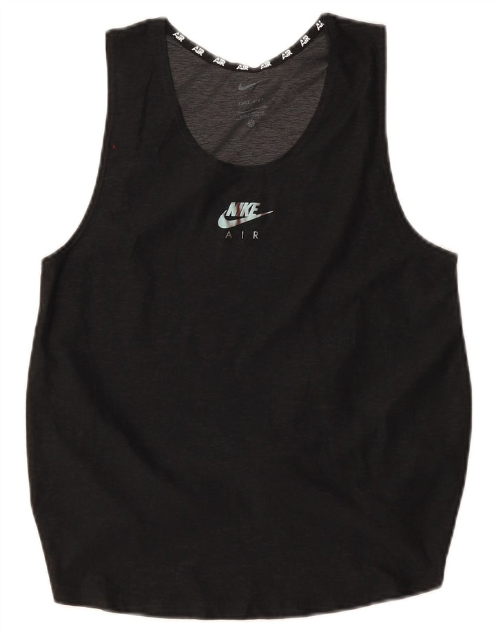 Nike Womens Dri Fit Vest Top UK 10 Pequeno Poliéster Preto