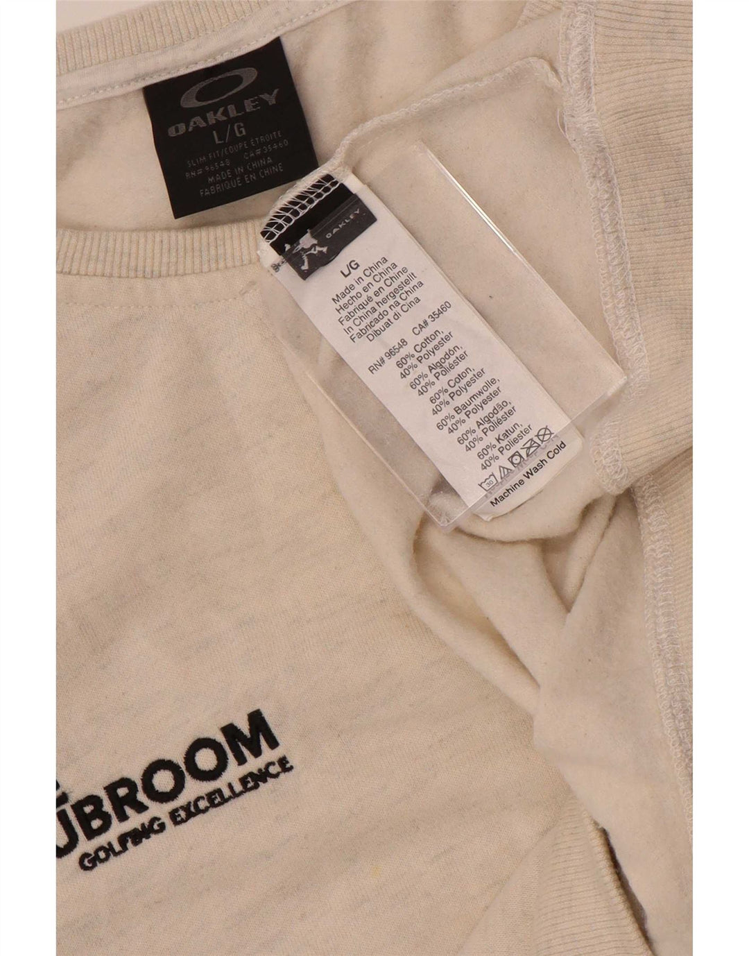 Oakley moletom gráfico masculino jumper grande algodão manchado bege