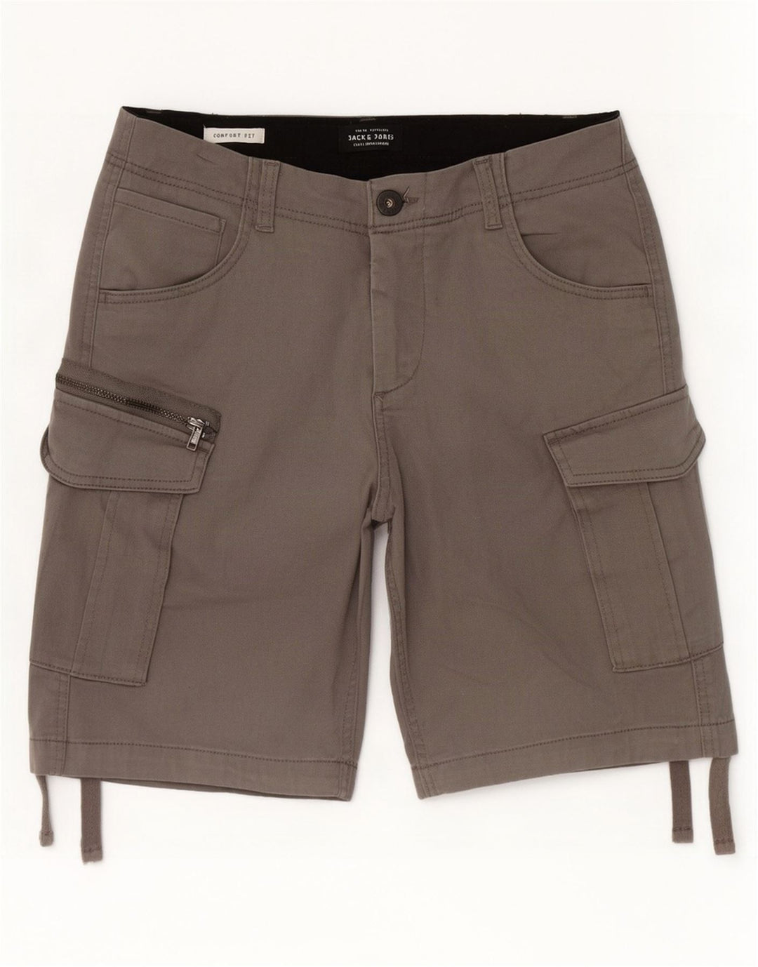 Shorts cargo masculino Jack & Jones Comfort Fit pequeno W29 algodão cinza