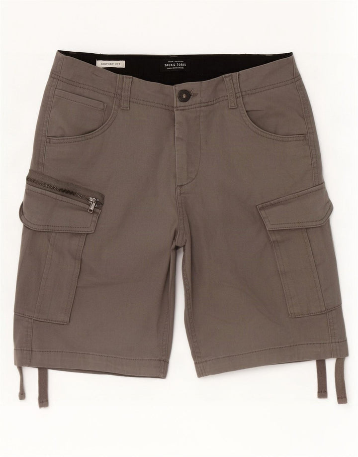 Shorts cargo masculino Jack & Jones Comfort Fit pequeno W29 algodão cinza