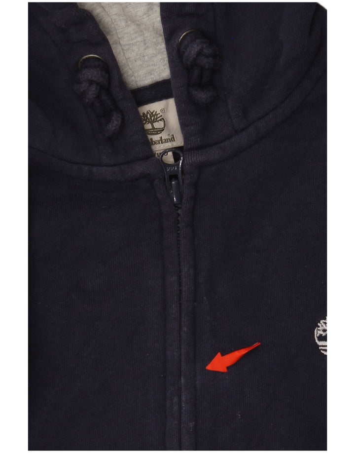 Suéter TIMBERLAND Menino com capuz e zíper 11-12 anos XS azul marinho algodão