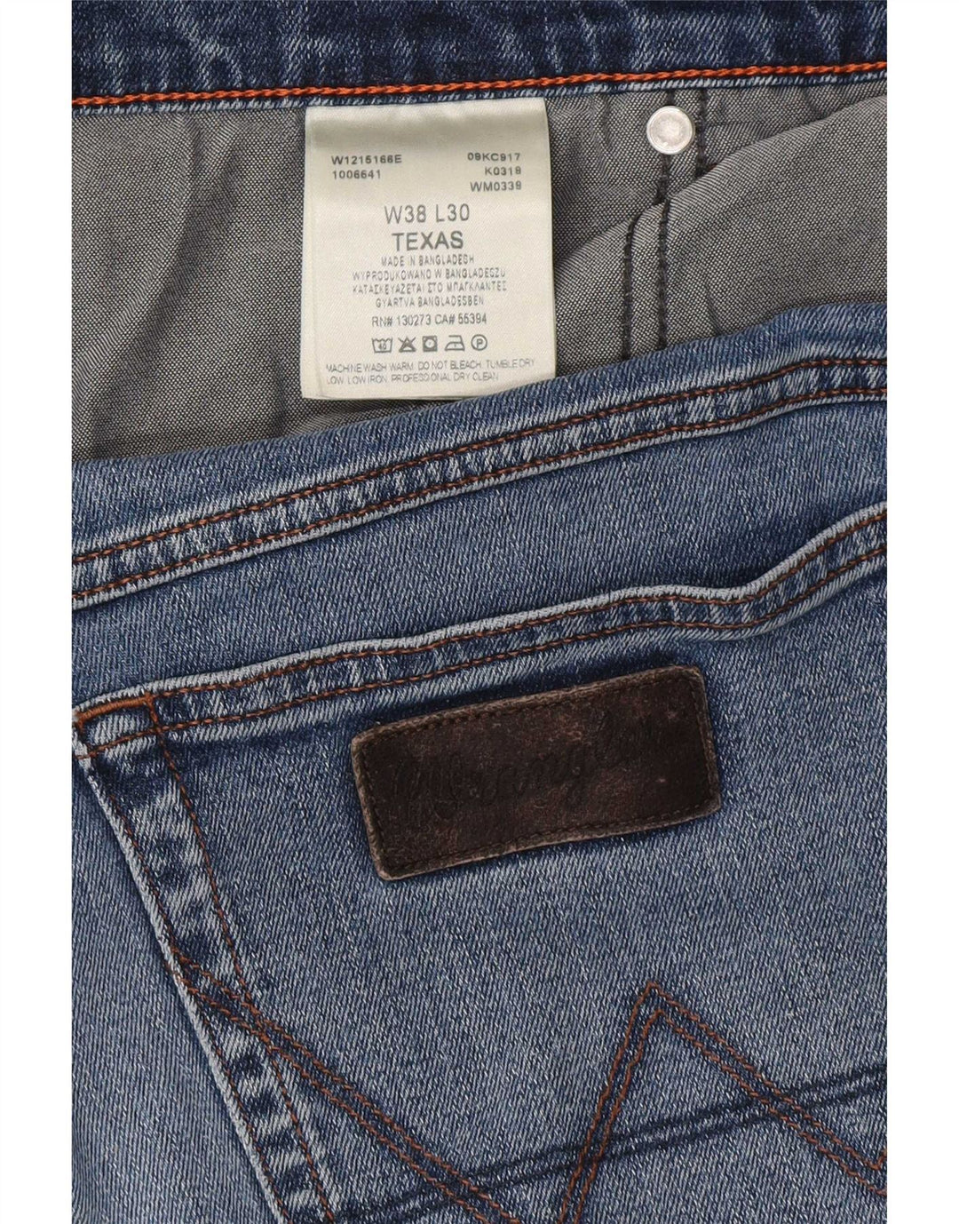 Wrangler Masculino Texas Straight Jeans W38 L30 Azul Algodão