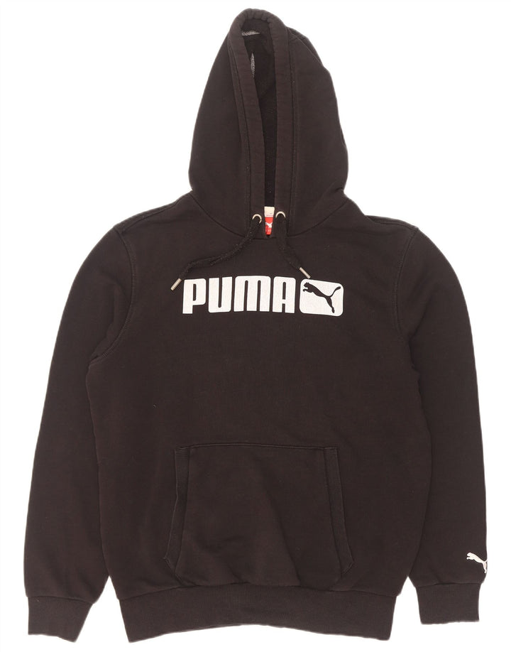 Puma masculino gráfico moletom com capuz pequeno preto