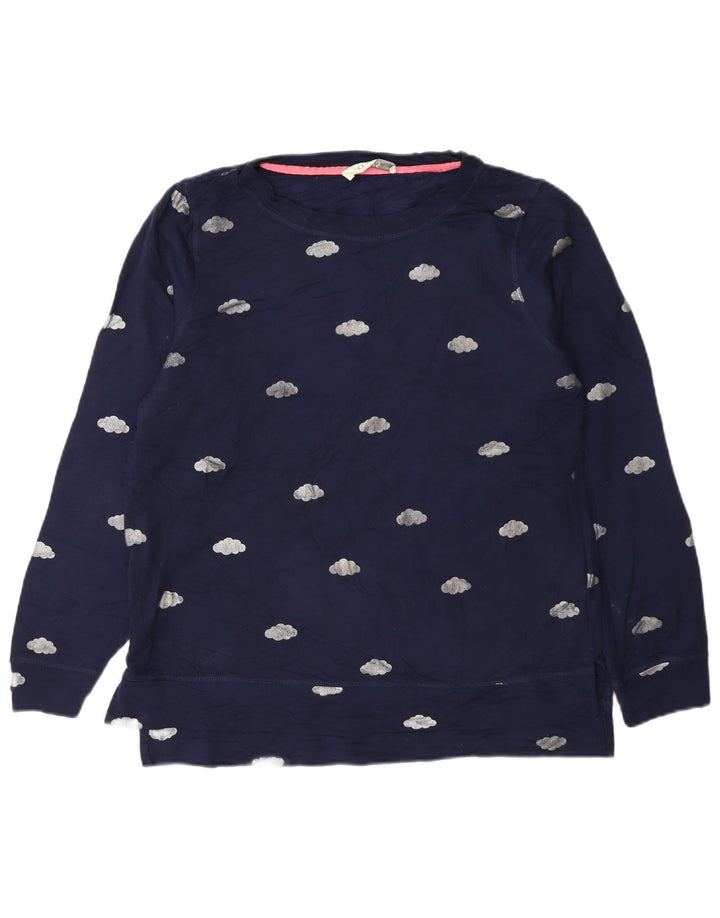 Suéter feminino Oasis com estampa oversized Reino Unido 10 pequeno azul marinho