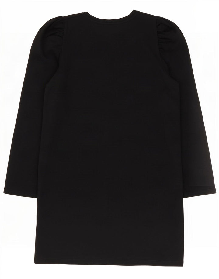 Vestido feminino Zara de manga comprida UK 14 algodão preto médio