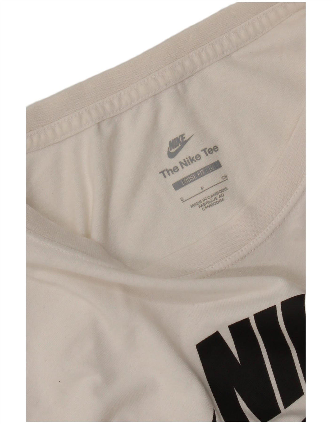 Camiseta Nike Feminina Oversized Crop Graphic Top UK 10 Pequena Off White