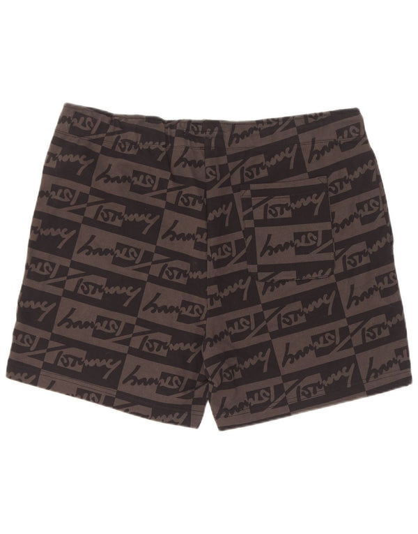 Tommy Hilfiger Mens Graphic Sport Shorts Grande Algodão Cinza
