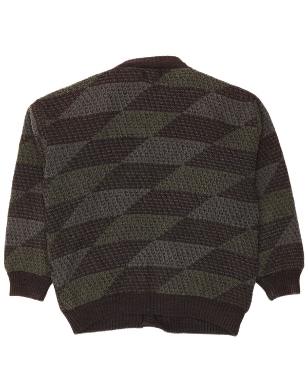 Suéter cardigã masculino Mark Adam IT 48/50 poliacrílico geométrico verde médio