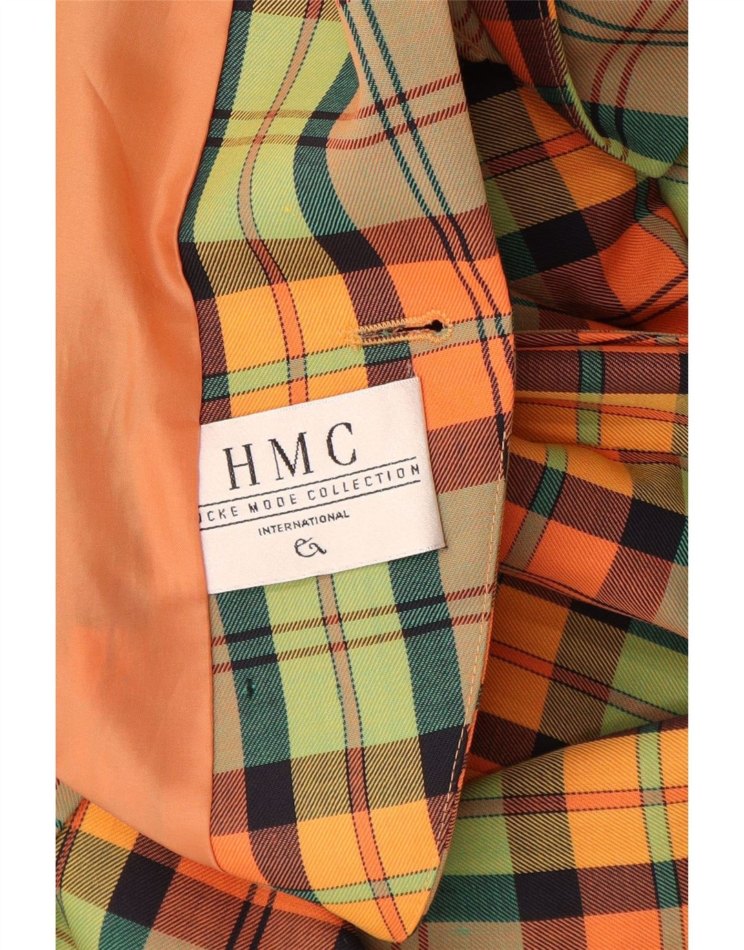 Jaqueta blazer feminina HMC com peito duplo Reino Unido 12 xadrez médio multicolorido