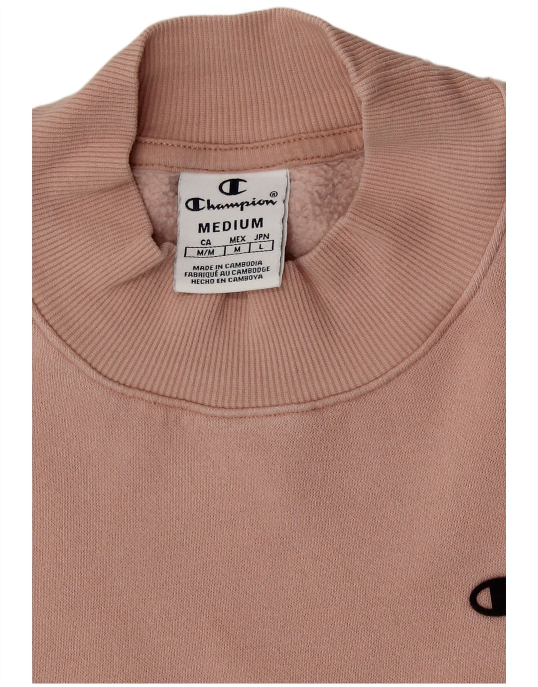 Champion feminino cropped oversized moletom suéter Reino Unido 14 algodão rosa médio