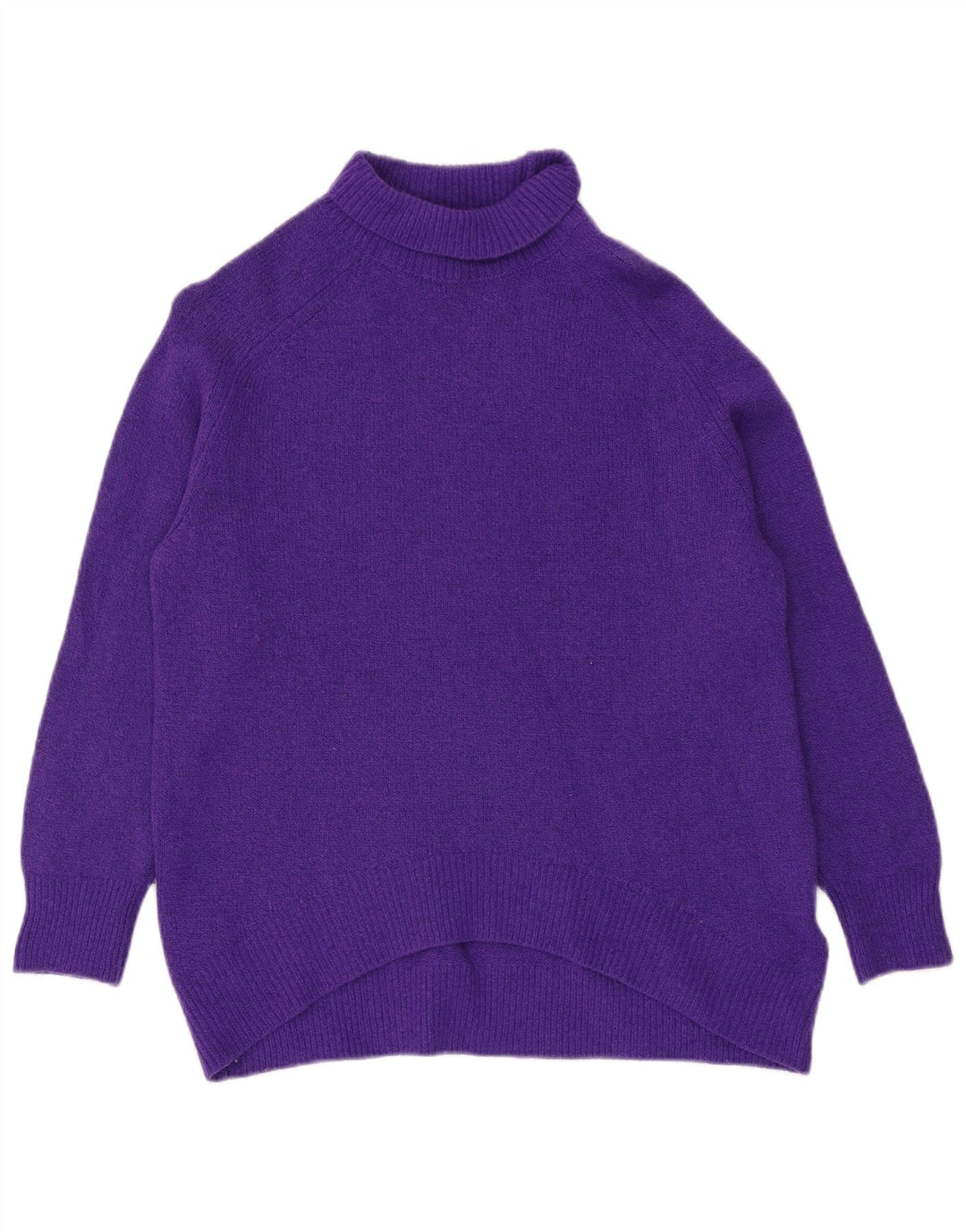 Suéter feminino Massimo Dutti com gola redonda Reino Unido 14 lã roxa média