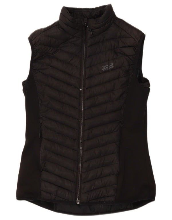 Colete acolchoado feminino Jack Wolfskin UK 12 poliéster preto médio