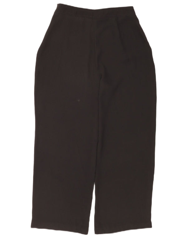 Calça feminina Zara folgada cortada EU 40 médio W30 L26 poliéster preto