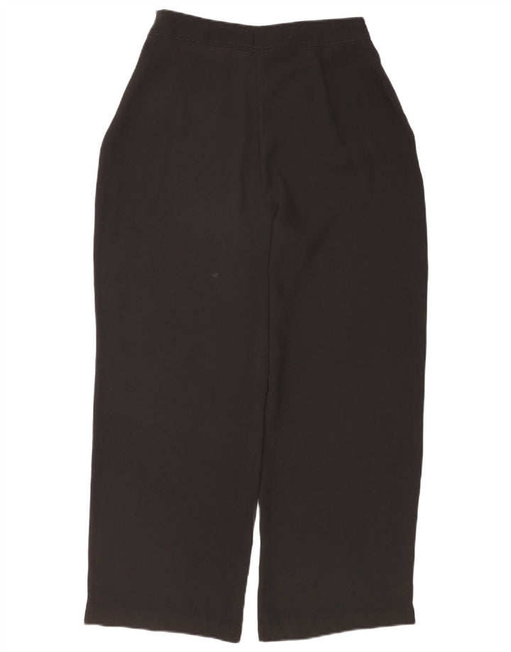 Calça feminina Zara folgada cortada EU 40 médio W30 L26 poliéster preto