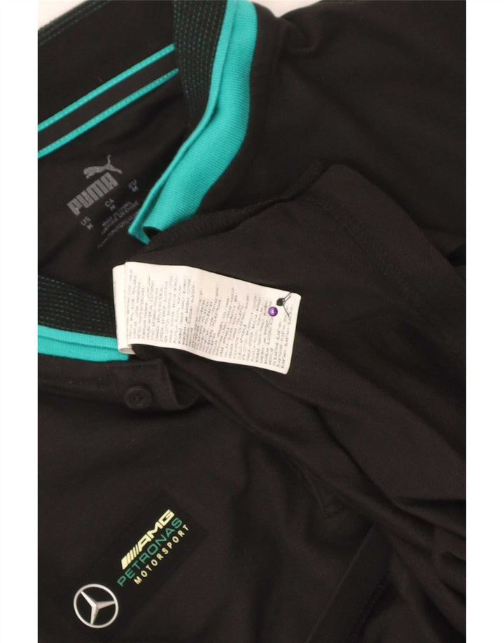 Camisa polo masculina Puma médio preto colorblock algodão