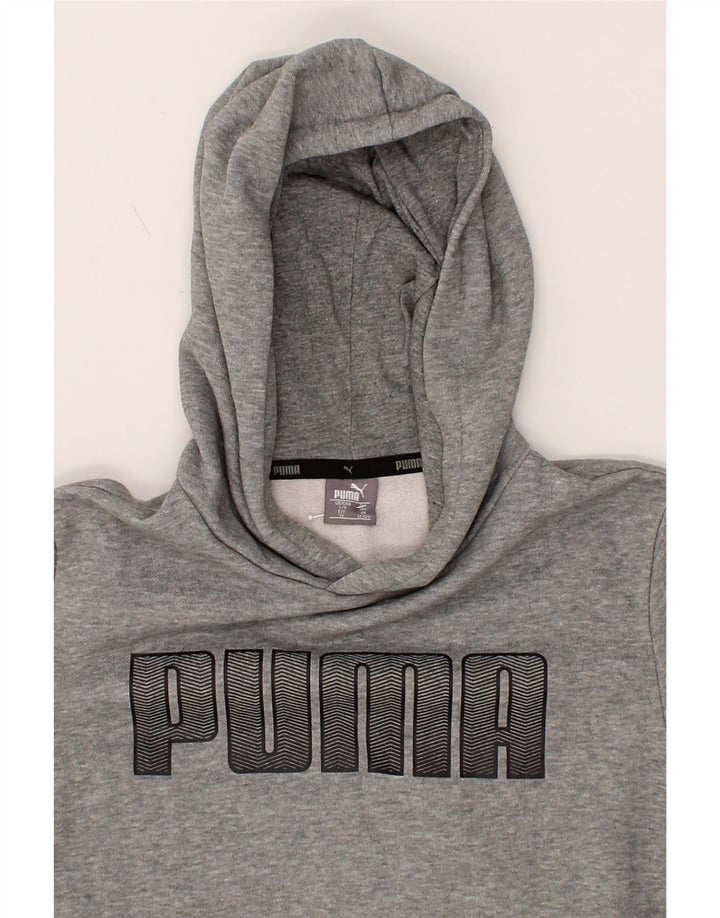 PUMA Boys Graphic Hoodie Jumper 11-12 Years  Grey Cotton Vintage Puma and Second-Hand Puma from Messina Hembry 