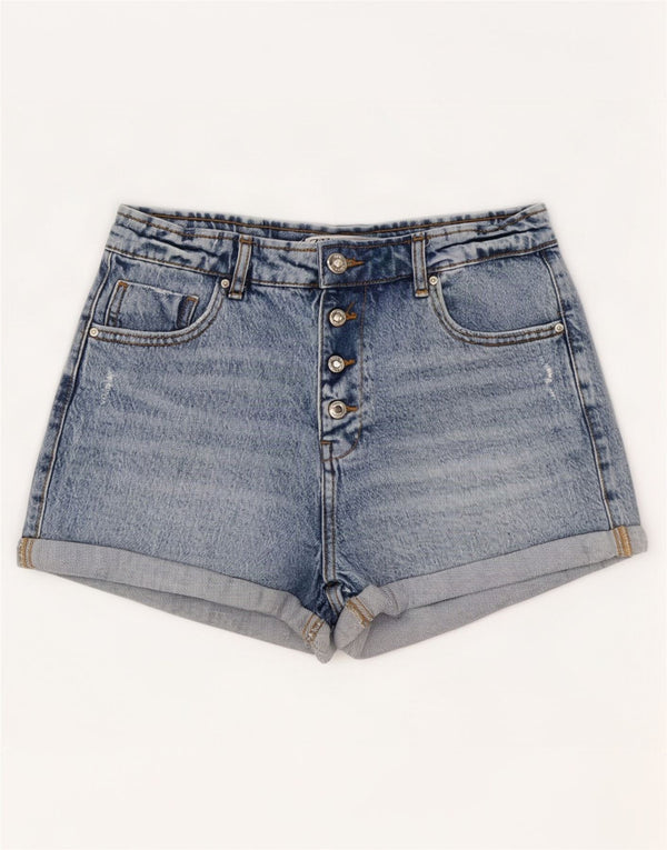 Shorts jeans feminino Zara EU 34 2XS W24 azul algodão
