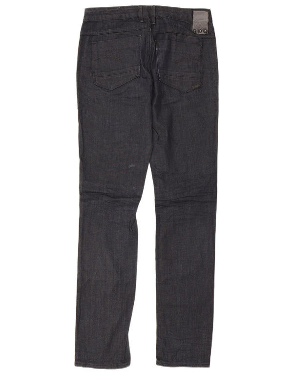 G-Star feminino 3301 jeans reto W31 L34 algodão azul marinho