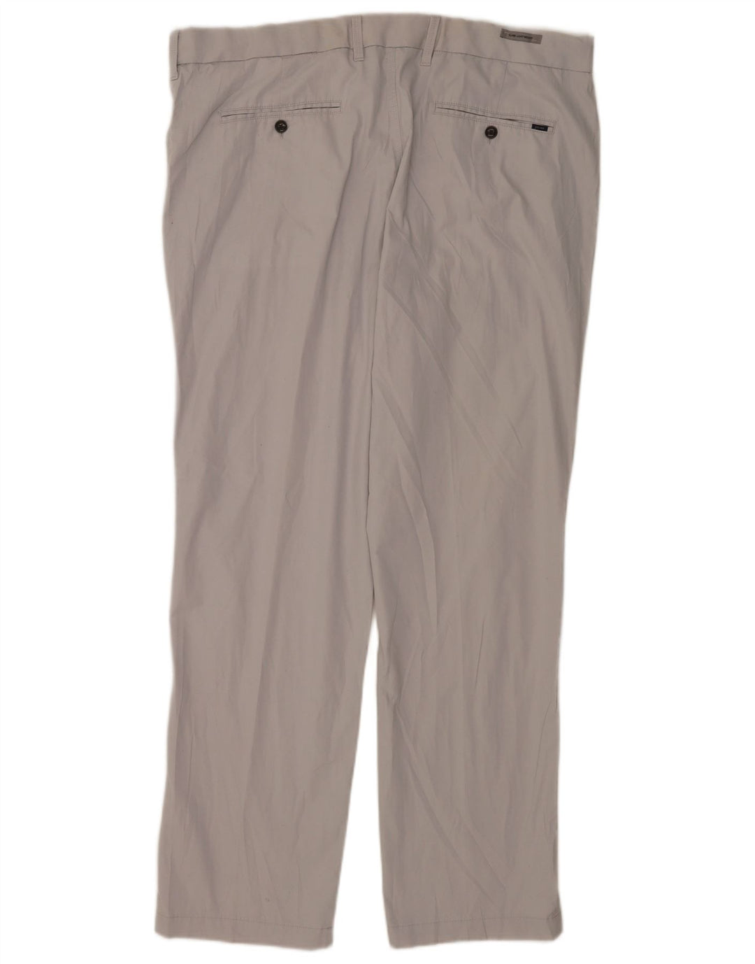 Calça chino reta masculina Marks & Spencer W42 L33 algodão cinza