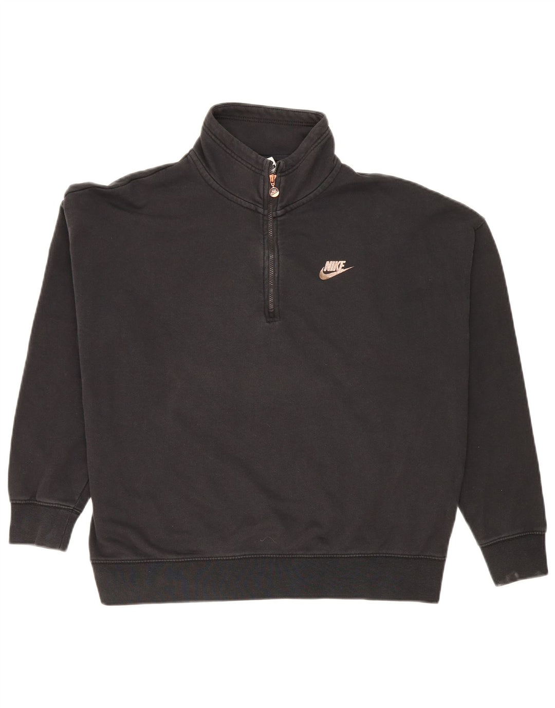 Suéter Nike feminino oversized gráfico com zíper e gola UK 14 médio preto