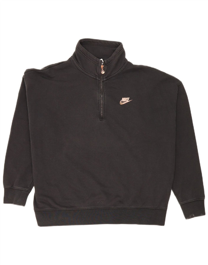 Suéter Nike feminino oversized gráfico com zíper e gola UK 14 médio preto